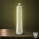 Clear acrylic penis pump cylinder with quick disconnect valve on a steel table, Fort Troff