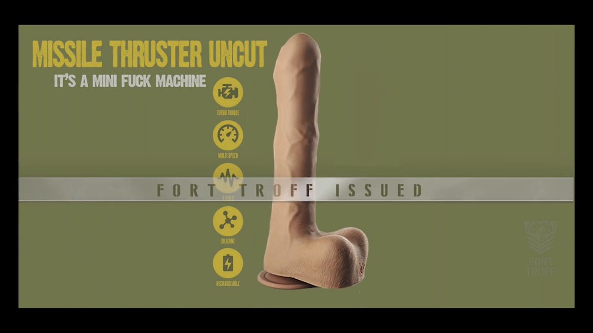 Uncut Thruster Hands-Free Thrusting Dildo video, Thrusting Dong in use, Fort Troff