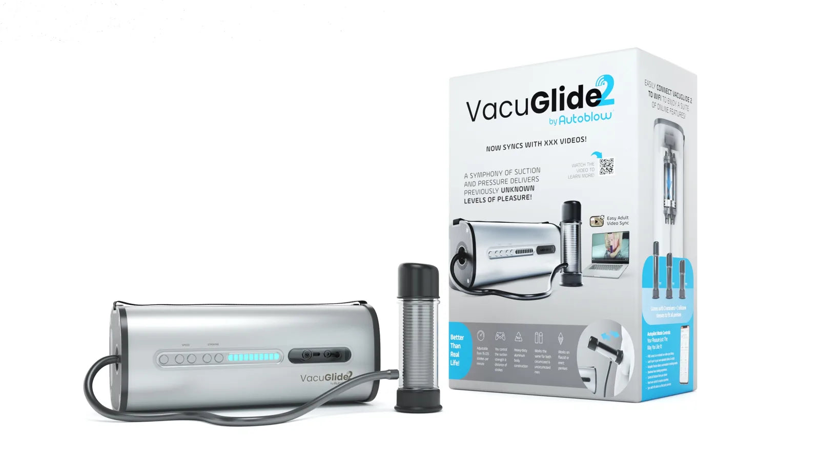 VacuGlide 2 milking machine animated explainer video showing vacuum suction, stroking and app control, Fort Troff