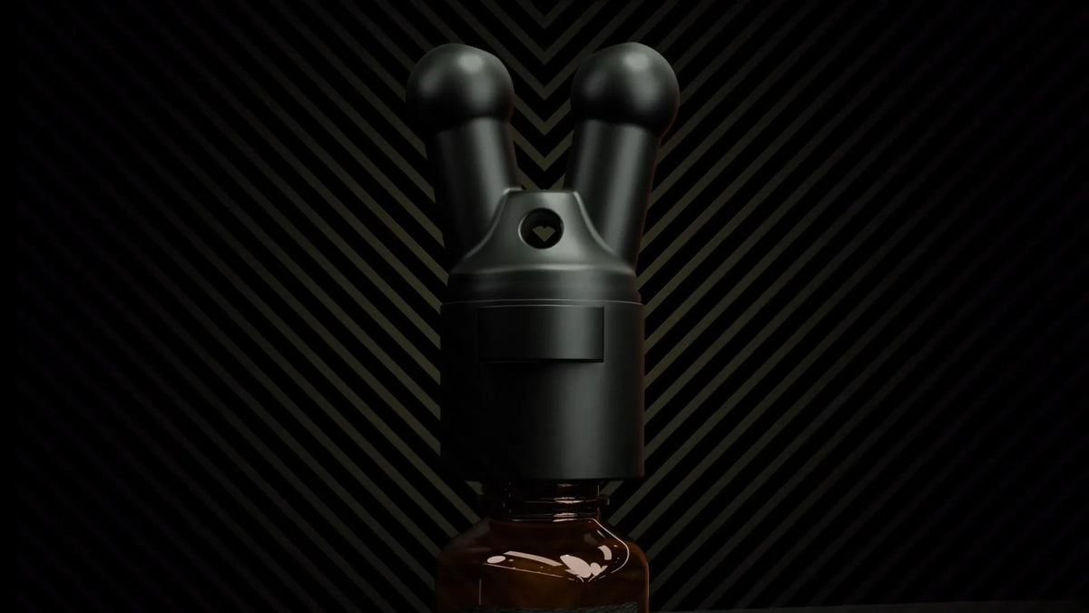 Pig Snout X incense inhaler video, dual-flow topper on a scented oil bottle, Fort Troff