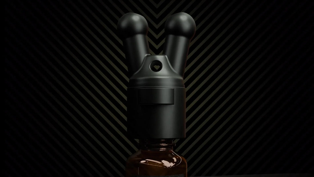 Pig Snout X incense inhaler video, dual-flow topper on a scented oil bottle, Fort Troff