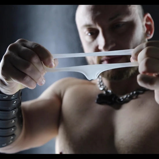 Raw Bundle Stretchy Cock Ring 3 Pack video, clear stretchy cock rings in use, Fort Troff
